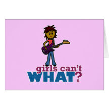 Chica de la guitarra baja tarjetas