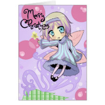 Chica de la hada del navidad tarjetas