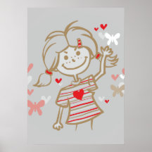 Chica de la mariposa posters