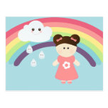 Chica de la nube w/Sweetest de Kawaii - postal