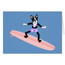 Chica de la persona que practica surf de Boston Te Felicitación