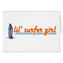 Chica de la persona que practica surf de Lil Felicitación