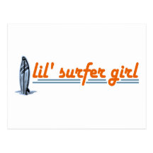 Chica de la persona que practica surf de Lil Postales