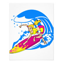 Chica de la persona que practica surf invitaciones personales 