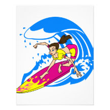 Chica de la persona que practica surf anuncio personalizado