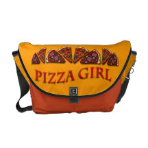 Chica de la pizza bolsas de mensajería