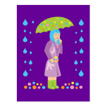 Chica de la primavera tarjeta postal