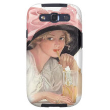 Chica de la soda que sorbe en gorra galaxy s3 carcasa