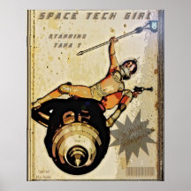 Chica de la tecnología del espacio poster