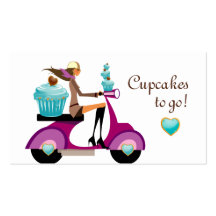 Chica de la vespa de la tarjeta de visita de la pa
