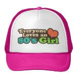 chica de los años 80 gorro