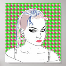 Chica de los tebeos del arte pop poster