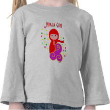 Chica de Ninja en rojo Camisetas