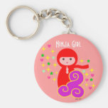Chica de Ninja en rojo Llaveros Personalizados