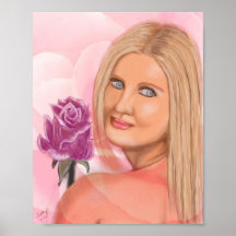 Chica de Nueva York con el rosa Posters