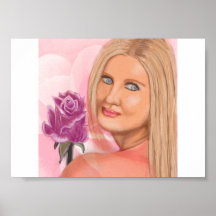 Chica de Nueva York con el rosa Poster