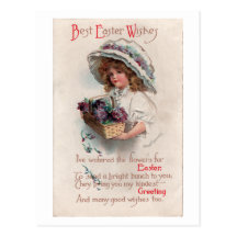 Chica de Pascua del vintage en postal del capo