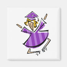 Chica de salto del graduado imán para frigorifico