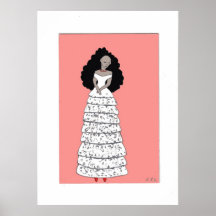 Chica de sueño en blanco poster