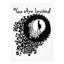 Chica decorativo blanco y negro de la silueta anuncios personalizados
