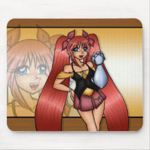 Chica del animado tapete de ratón