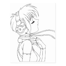 Chica del animado tarjetas postales