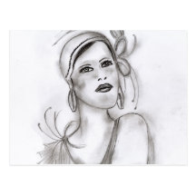 Chica del art déco postal