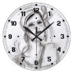 Chica del art déco reloj de pared