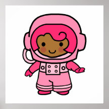 Chica del astronauta impresiones