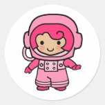 Chica del astronauta pegatina redonda