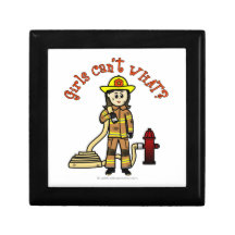 Chica del bombero caja de recuerdo