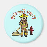 Chica del bombero imán de nevera
