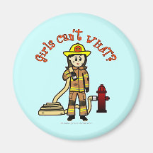 Chica del bombero imán de nevera