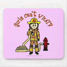 Chica del bombero tapetes de raton