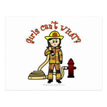 Chica del bombero tarjeta postal