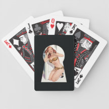 Chica del calendario baraja cartas de poker