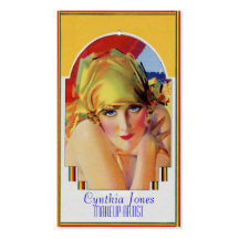 Chica del calendario plantillas de tarjetas de visita