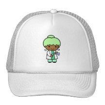 Chica del científico gorras