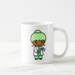 Chica del científico taza de café