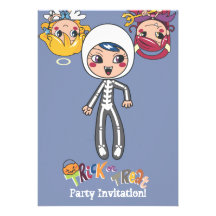 Chica del cráneo invitaciones personales 