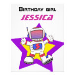 Chica del cumpleaños del astronauta invitaciones