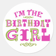 Chica del cumpleaños etiquetas  