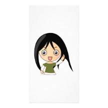 Chica del dibujo animado tarjeta personal con foto