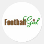 Chica del fútbol etiqueta redonda