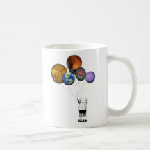 Chica del globo del planeta taza