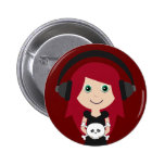 Chica del gótico con los auriculares pins