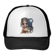 Chica del hombre lobo gorro de camionero