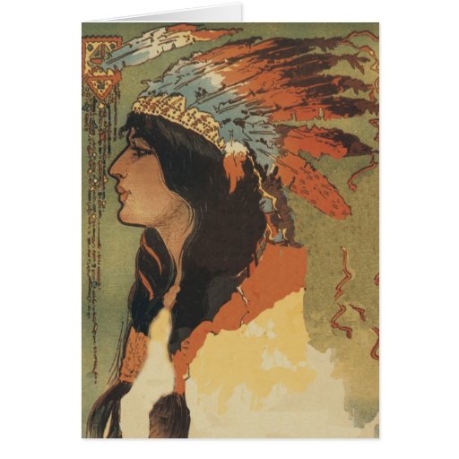 Chica del indio del vintage tarjetas