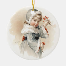 Chica del invierno de Maud Humphrey Ornamentos De Reyes Magos
