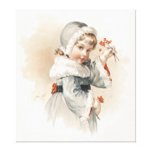 Chica del invierno de Maud Humphrey Impresion De Lienzo